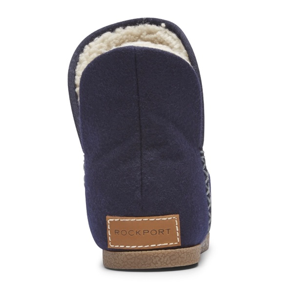 Rockport Trutech Veda Faux Fur Lined Slipper Boots in Navy Women’s 6M NWT NIB - Picture 2 of 9